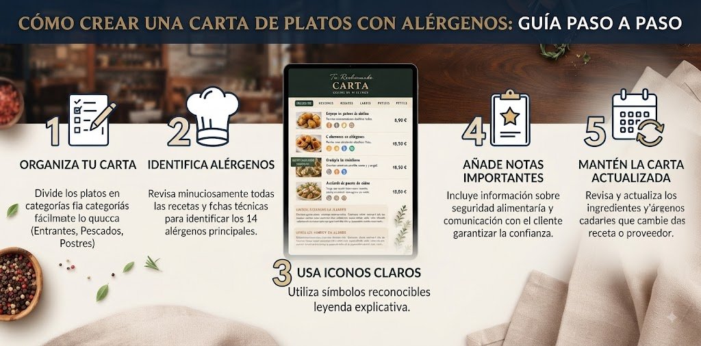 Cómo crear una carta de platos con alérgenos